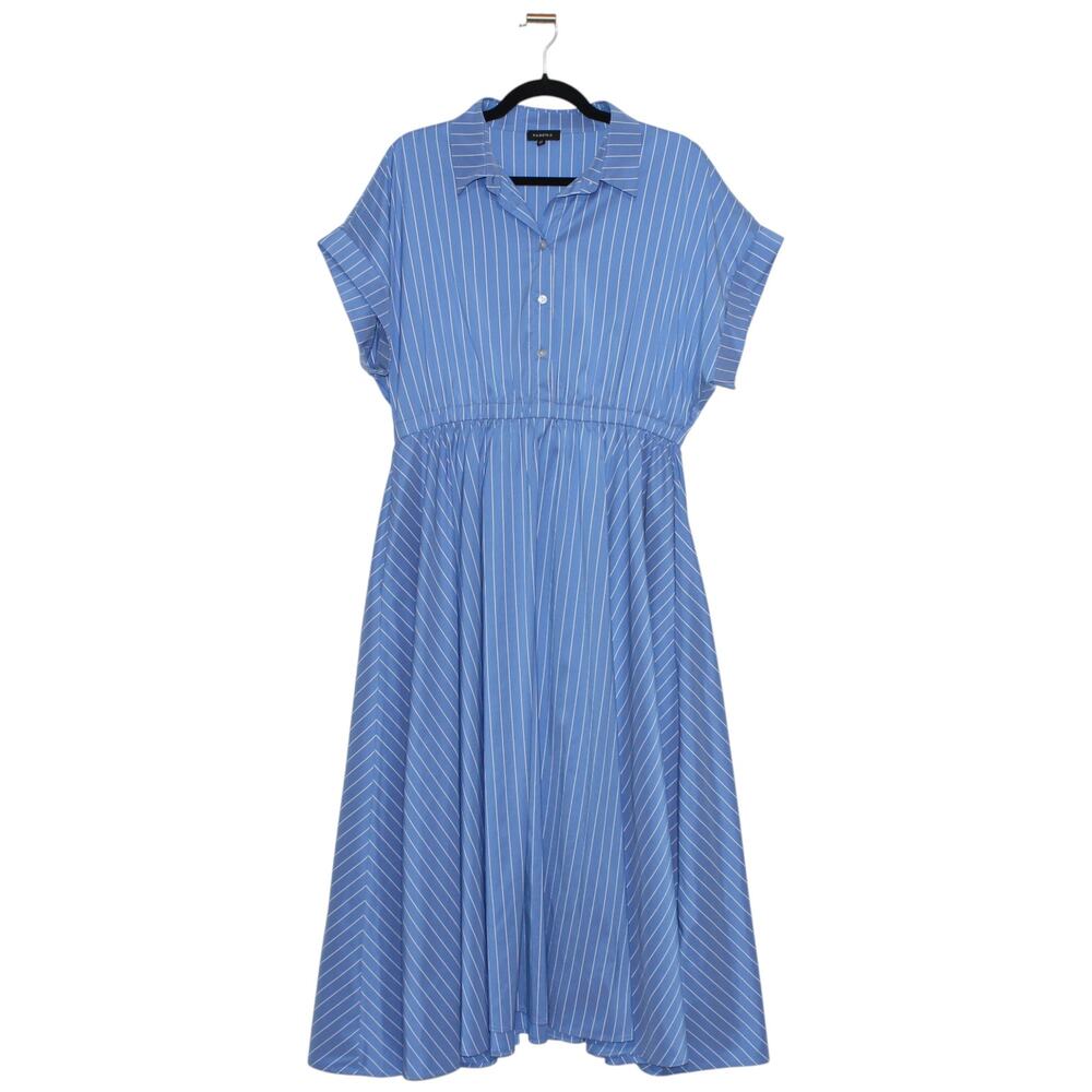 Fabrika Maxi Shirt Dress Blue & White Size Large